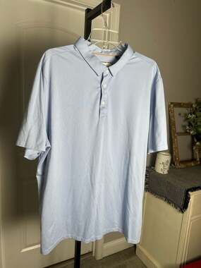 Modern Ambition Light Blue Micro-Print Performance Polo XXL#312